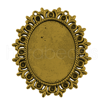 Tibetan Style Cabochon Settings  for Cabochon & Rhinestone TIBEP-554-AG-FF-1