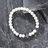 2Pcs 2 Styles Cross Lava Rock Round Beads Stretch Bracelets for Men HI1764-3