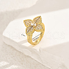 Brass Micro Pave Cubic Zirconia Finger Rings for Women GE5846-2