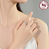 Rose 925 Sterling Silver Micro Pave Clear Cubic Zirconia Adjustable Cuff Rings FS-WG8F8FB-01-2