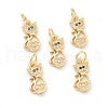 Brass Clear Cubic Zirconia Charms ZIRC-B010-04G-1