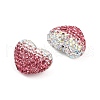 Gradient Color Heart Shaped Polymer Clay Rhinestone Beads CLAY-NH0002-03A-2