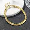 304 Stainless Steel Snake Link Chain Bracelets for Women BJEW-F488-22G-3