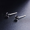 SHEGRACE Rhodium Plated 925 Sterling Silver Four Pronged Ear Studs JE420F-01-3