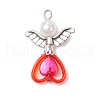 Heart with Angel Acrylic Pendants PALLOY-JF03725-04-3