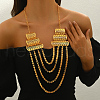 Luxurious Brass and Iron Tassel Bib Necklaces for Women's Formal Events HP0858-1
