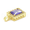 Brass Micro Pave Cubic Zirconia Pendants KK-E277-05G-3