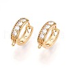 Brass Micro Pave Cubic Zirconia Hoop Earring Finding KK-N261-25G-1