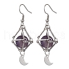 Natural Amethyst Dangle Earrings EJEW-JE05600-03-1