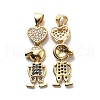 Brass Cubic Zirconia Pendants KK-G446-19G-1