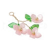 Plastic with Acrylic & Copper Wire Pendants PALLOY-JF03601-04-3