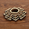 Mandala Wooden Crystal Ball Holder DJEW-PW0003-04C-1