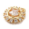 Brass Micro Pave Clear Cubic Zirconia Pendants KK-M274-04G-2