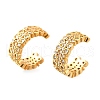 Brass Micro Pave Clear Cubic Zirconia Cuff Earrings EJEW-F370-38C-G-3