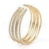 Iron Alloy Rhinestone Cuff Bangles BJEW-B052-01LG-4