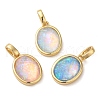 Rack Plating Brass with Synthetic Opal Pendants KK-S370-09G-1