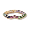 Rack Plating Brass Micro Pave Cubic Zirconia Twister Clasps KK-NH0002-17G-02-1