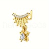Brass Pave Clear Cubic Zirconia Dangle L-Shaped Nose Rings FS-WG9779A-08-1