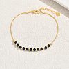 European Style Brass & Acrylic Round Beaded Anklets for Women DQ1361-4