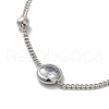 Stainless Steel & Falt Round Glass Ring Bracelets for Women BJEW-G719-04P-2
