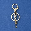 304 Stainless Steel Initial Letter Key Charm Keychains KEYC-YW00004-21-2