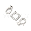Brass Micro Pave Clear Cubic Zirconia Fold Over Clasps KK-U059-18P-2