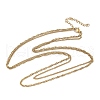 304 Stainless Steel Singapore Chain Double Layered Necklaces for Women NJEW-U050-02B-G-4