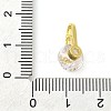 Flat Round Rack Plating Brass with Cubic Zirconia Pendants Charms KK-S396-21-3