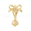 Brass Micro Pave Clear Cubic Zirconia Fold Over Clasps KK-S382-03G-1