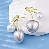 Cherry Brass Stud Earrings EJEW-V017-01D-G-3