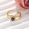 304 Stainless Steel Pave Cubic Zirconia Cuff Rings for Women RJEW-H246-02G-02-2