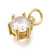 Brass Pave Cubic Zirconia Pendants KK-V002-23G-01-2