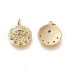 Brass Micro Pave Cubic Zirconia Hammered Pendants X-ZIRC-L098-011G-2