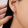 Elegant 925 Sterling Silver Star Hoop Earrings DE4075-2-2