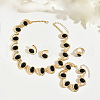 Oval Alloy & Resin Link Bracelets & Stud Earrings & Necklaces & Rings Set FS-WG4A498-01-1