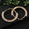 Beaded Hoop Earrings X-EJEW-JE03830-03-1