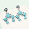 Alloy Synthetic Turquoise Dangle Stud Earrings EJEW-U053-07AS-2