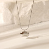 Fashion Oval Stainless Steel Stud Earrings & Pendant Necklaces Sets for Women TU0111-1-2