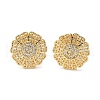Brass Micro Pave Clear Cubic Zirconia Stud Earrings EJEW-D305-04G-3