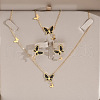 Butterfly 304 Stainless Steel Pendant Necklaces & Stud Dangle Earring & Link Bracelets Sets FS-WGC1C4E-01-3