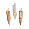Natural Fossil Coral Pointed Pendants G-A231-03A-1