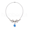Pearl & Glass Pendants Necklace NJEW-JN04669-4