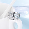 Flower Pattern Hollow Out 304 Stainless Steel Finger Rings FS-WGDCC5F-01-1