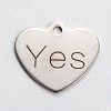 Non-Tarnish Stainless Steel Heart Pendants STAS-L165-C27-1