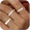 3Pcs 3 Styles Zinc Alloy Micro Pave Clear Cubic Zirconia Finger Rings FS-WG142C0-04-1