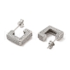 Brass Micro Pave Clear Cubic Zirconia Stud Earrings for Women EJEW-A040-06P-2