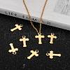 Ion Plating(IP) 304 Stainless Steel Tiny Cross Charms X-STAS-L159-06G-6