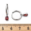304 Stainless Steel Micro Pave Cubic Zirconia Hoop Earrings STAS-R004-05P-01-4