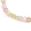 Faceted Round Electroplate Glass Beads Stretch Bracelets for Women BJEW-JB11625-03-3