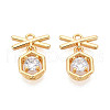 Brass Micro Pave Cubic Zirconia Charms KK-N263-74B-G-1